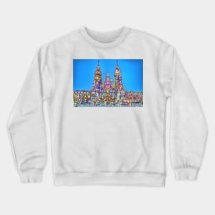 Santiago de Compostela Cathedral Galicia in the streets, Urban Sketchers Spain Crewneck Sweatshirt